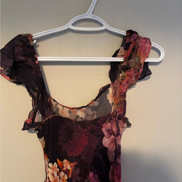 Kachel Anthropologie Lulu Flutter Sleeve Floral Maxi Slip Dress 6 Small Boho - Picture 9 of 9